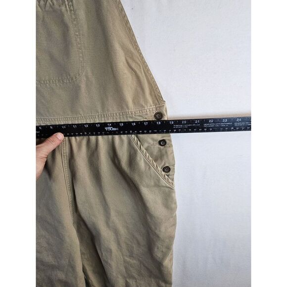 Vintage WoolrichOveralls Bibs Khaki 1455 Women's Large Beige 90s Great Condition - Picture 5 of 13